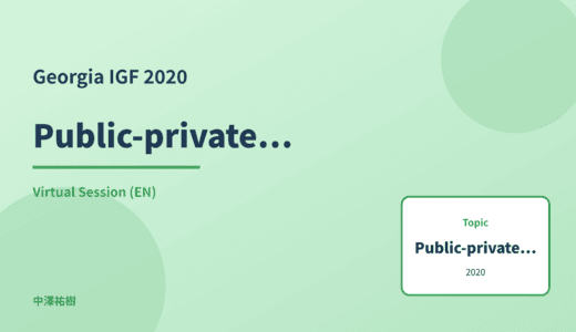 Public-private collaboration — Georgia IGF 2020 Virtual Session