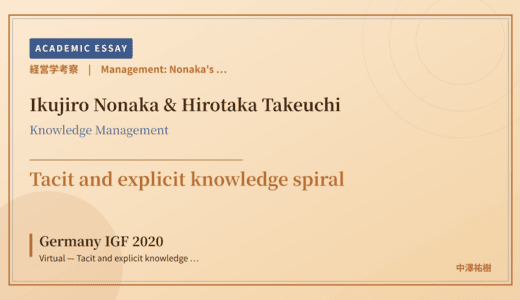 Nonaka's SECI Model Reading of Germany IGF 2020 Virtual — Tacit and explicit knowledge spiral