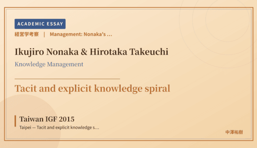 Nonaka's SECI Model Reading of Taiwan IGF 2015 Taipei — Tacit and explicit knowledge spiral