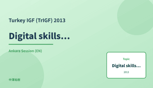 Digital skills education — Turkey IGF (TrIGF) 2013 Ankara Session