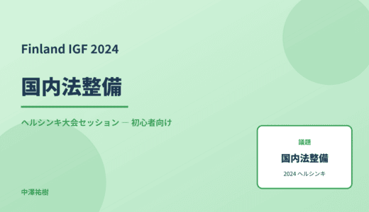 国内法整備 — Finland IGF 2024 ヘルシンキ大会セッション