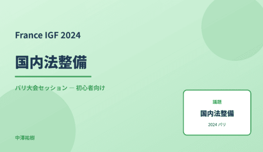 国内法整備 — France IGF 2024 パリ大会セッション