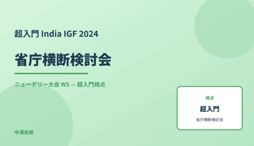 超入門 省庁横断検討会 — India IGF 2024 ニューデリー大会 WS