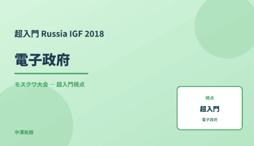 超入門 電子政府 — Russia IGF 2018 モスクワ大会
