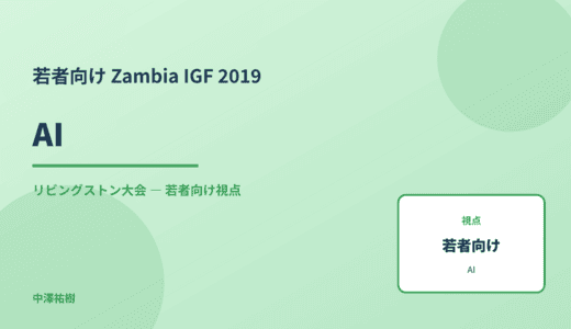 若者視点の AI — Zambia IGF 2019 リビングストン大会