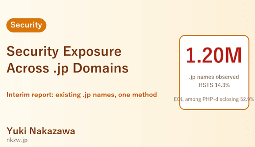 The Overall Picture of PHP and Other Vulnerability Exposure in JP Domains — Interim Report: 1,197,208 Existing .jp Domains Observed with One Method