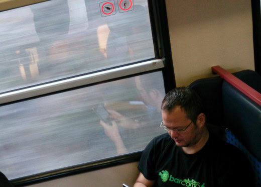 Bild von mir im Zug auf dem Railtrip nach Bamberg