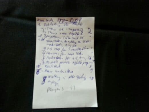 Planung der Aktion auf Papier