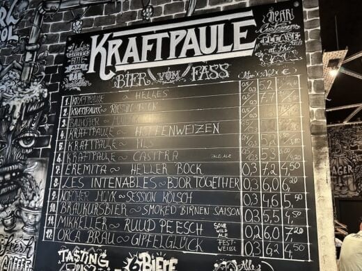 Menükarte im Kraftpaule