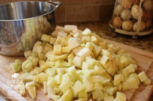 chopped apples