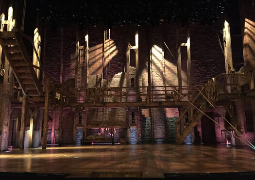 Hamilton: bare stage, before show begins