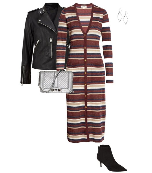 Cardigan worn as a dress | 40plusstyle.com