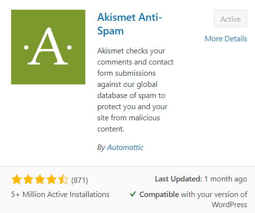 What are the best FREE WordPress Plugins for Bloggers - Akisment Anti-spam