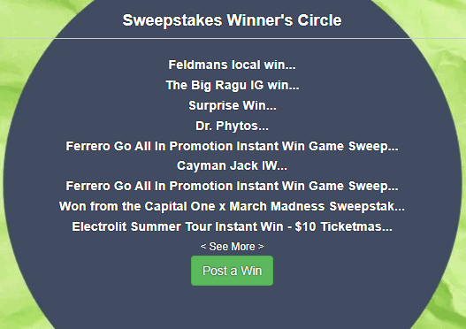 Online Sweepstakes