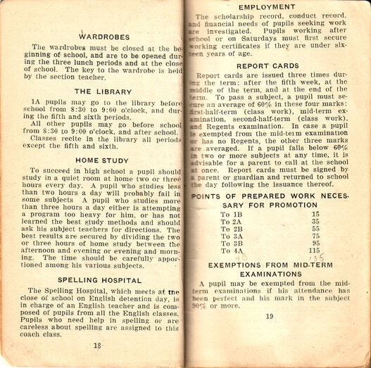 Newtown High School Handbook, 1921-1923: pp. 18-19
