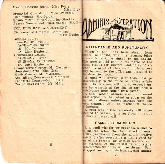 Newtown High School Handbook, 1921-1923: pp. 8-9