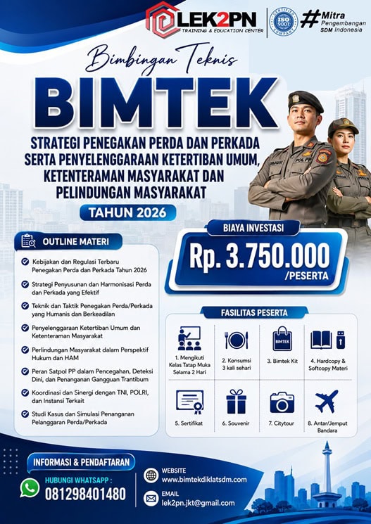 Bimtek Permendagri Nomor 17 Tahun 2019 Tentang Pemenuhan Hak Pegawai Negeri Sipil, Penyediaan Sarana dan Prasarana Minimal, Pembinaan Teknis Oprasional dan Penghargaan Satpol PP