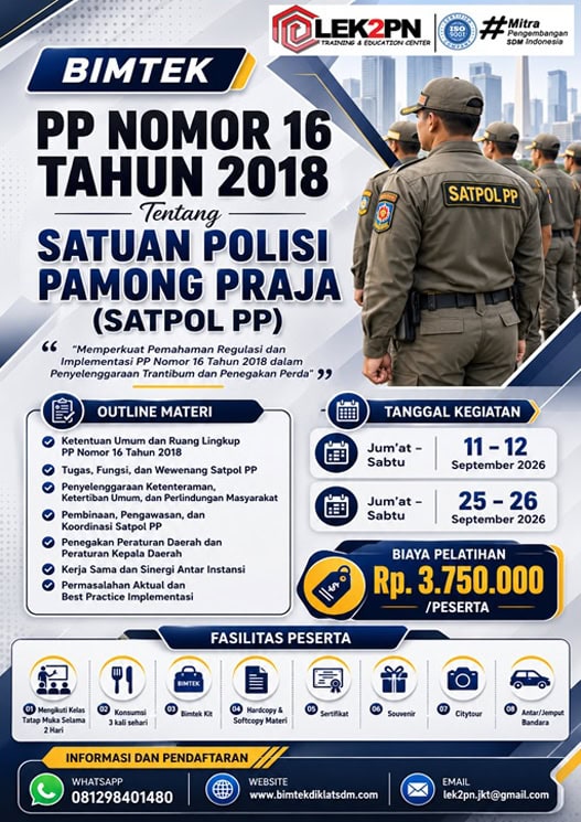 Bimtek PP Nomor 16 Tahun 2018 Tentang Satpol PP