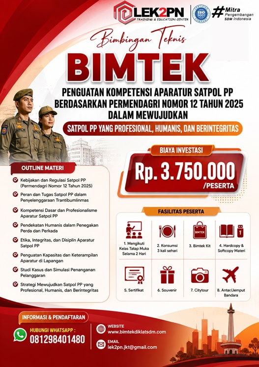 Bimtek Implementasi Tugas Pokok dan Fungsi Satpol PP