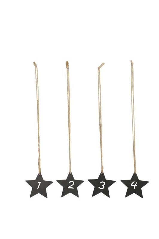 Adventszahlen Stern 4-er Set schwarz – Bild 2