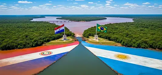 Hito de las Tres Fronteras en Presidente Franco, Paraguay