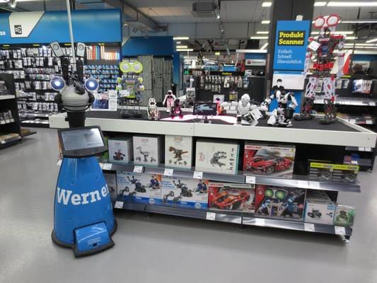 Das passte: Verkaufsroboter in der Berliner Conrad-Filiale (Foto: conrad.de)