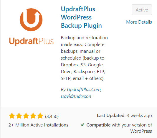 updraft wordpress plugin