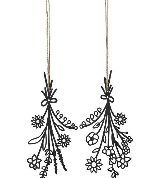 Blumenhänger aus Metall schwarz