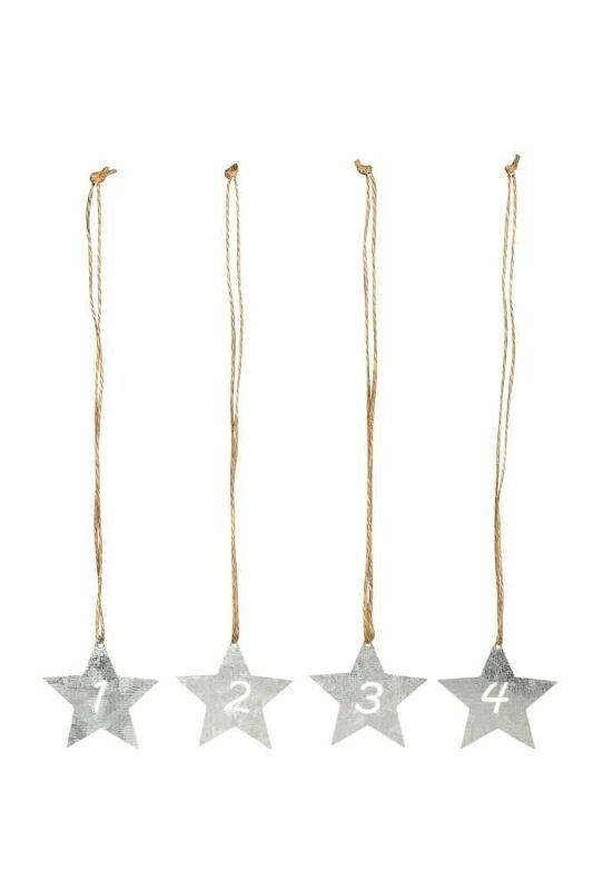 Adventszahlen Stern 4-er Set Gold – Bild 2