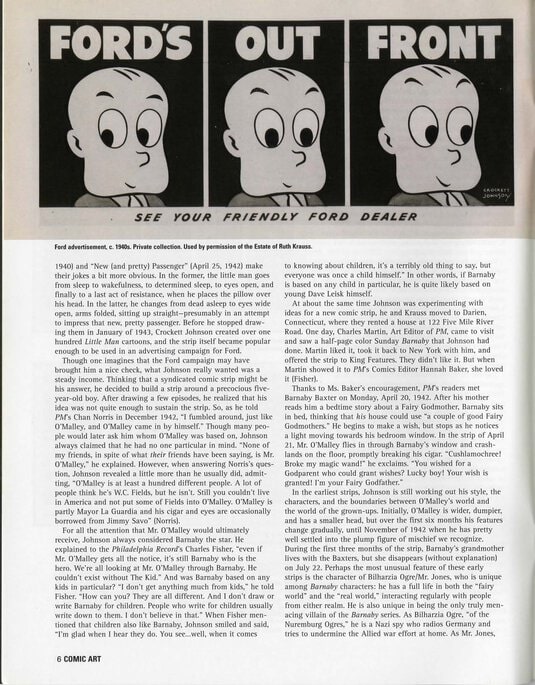 Philip Nel, "Crockett Johnson and the Purple Crayon: A Life in Art," Comic Art 5 (Winter 2004), p. 6
