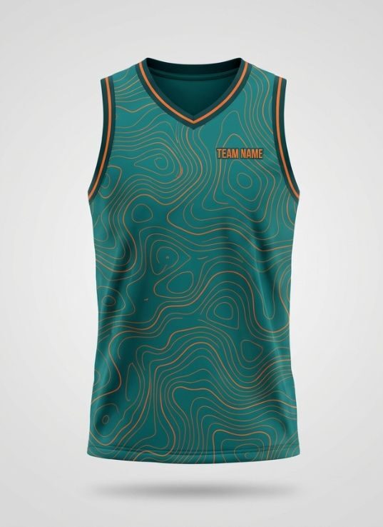 Teal Lines Basketball Jersey
