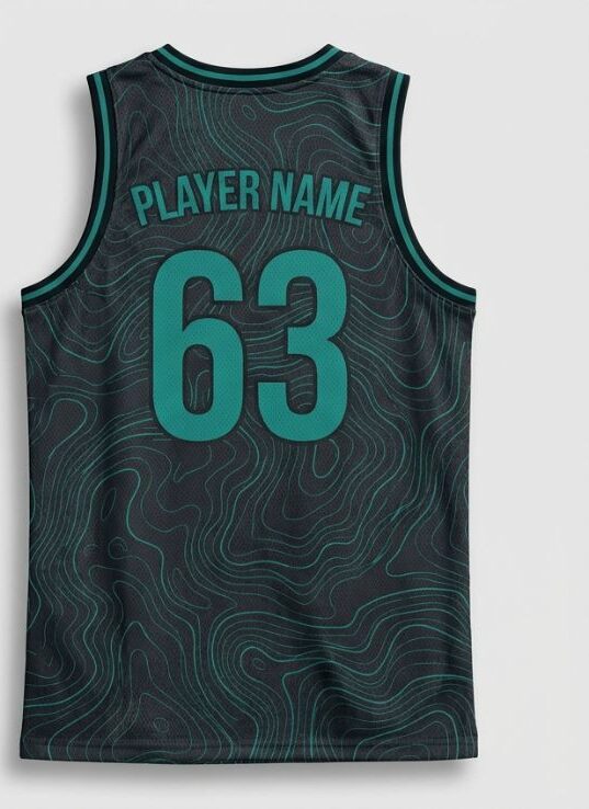 Charcoal Topo Basketball Jersey - Image 2