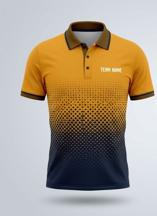 Amber Halftone Cricket Jersey