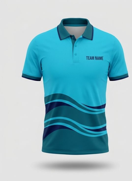 Cyan Wave Cricket Jersey