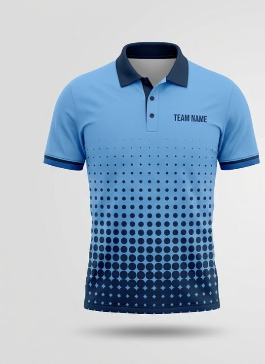 Sky Halftone Cricket Jersey