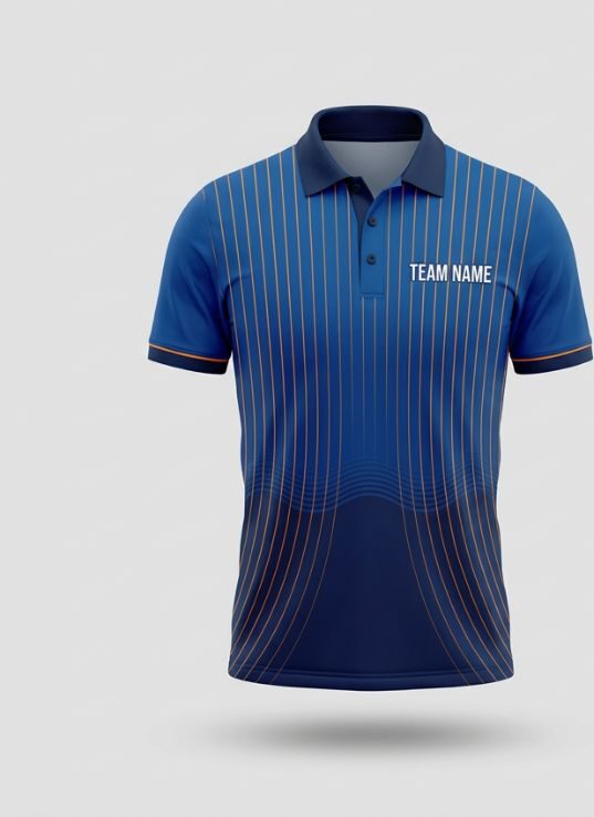 Azure Pinstripe Cricket Jersey