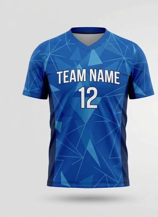 Fractal Blue Football Jersey