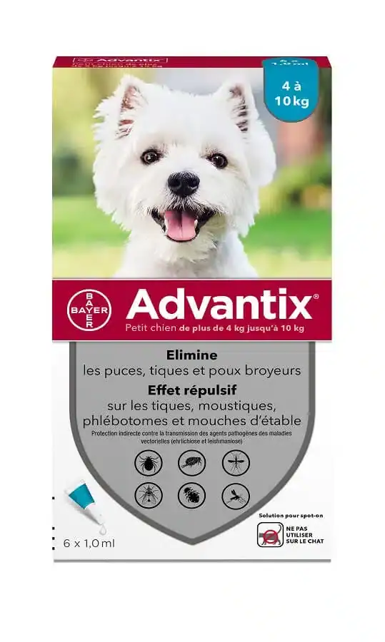 Advantix petit chien (4-10 kg) – 6 pipettes