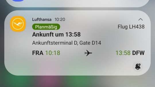 Gute Informationen mit der Lufthansa App