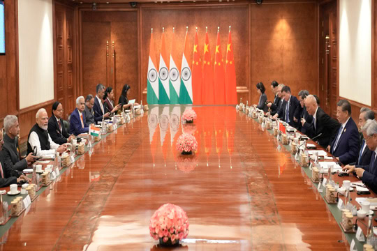 PM meeting with the President of the People's Republic of China, Mr. Xi Jinping on the sidelines of the 18th BRICS Summit at Bharat Mandapam, in New Delhi on September 12, 2026.