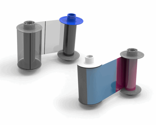 This is the Magicard Ultima HE4000, it’s a full-colour dye and retransfer film. Together, they’re your tools to create full-colour plastic cards.