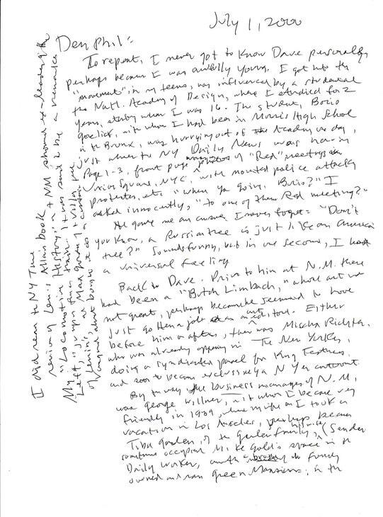 Syd Hoff, letter to Philip Nel, 1 Aug 2000, p. 1