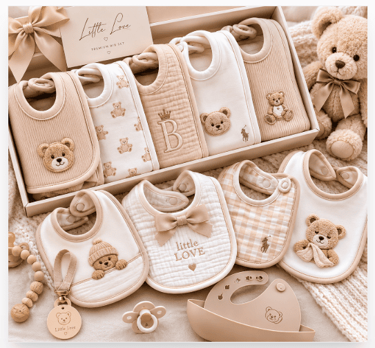 Modern Nursery Bib Set