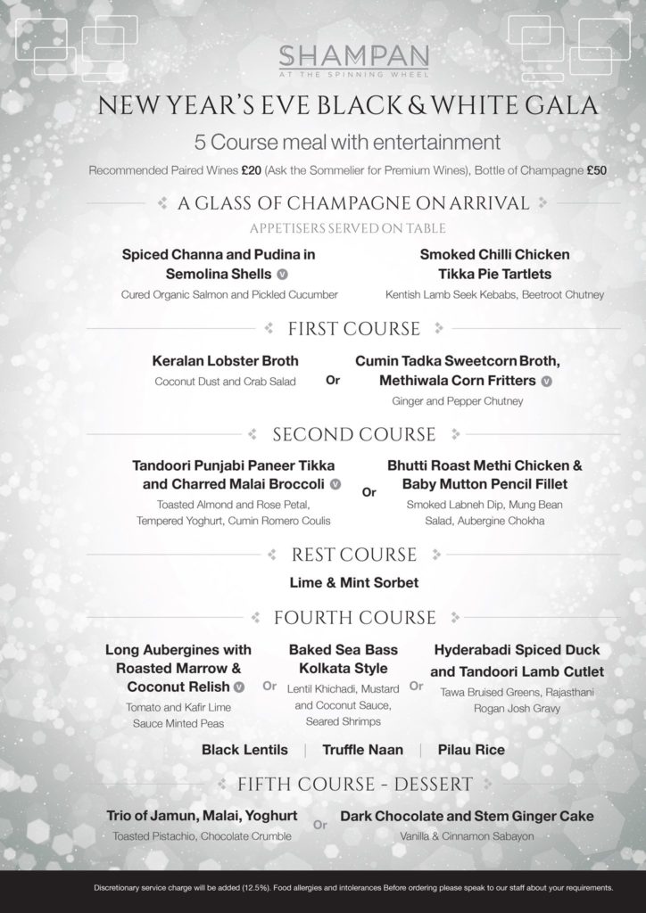 chef Abdul Yaseen New Years menu at the Shampan at the spinning wheel