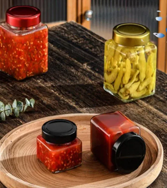 Barattolo in vetro a bocca larga per alimenti, per salse, sottaceti o creme spalmabili, progettato per il riempimento a caldo e la sigillatura commerciale