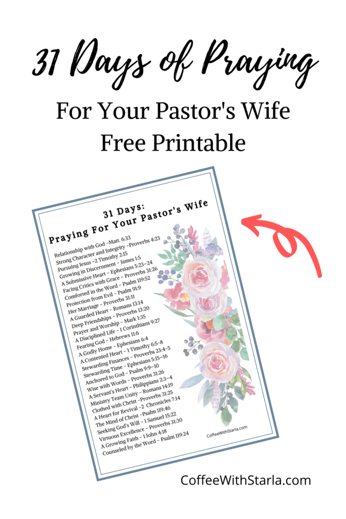 Prayer For Pastor's Wife FREE Printable Coffee With Starla