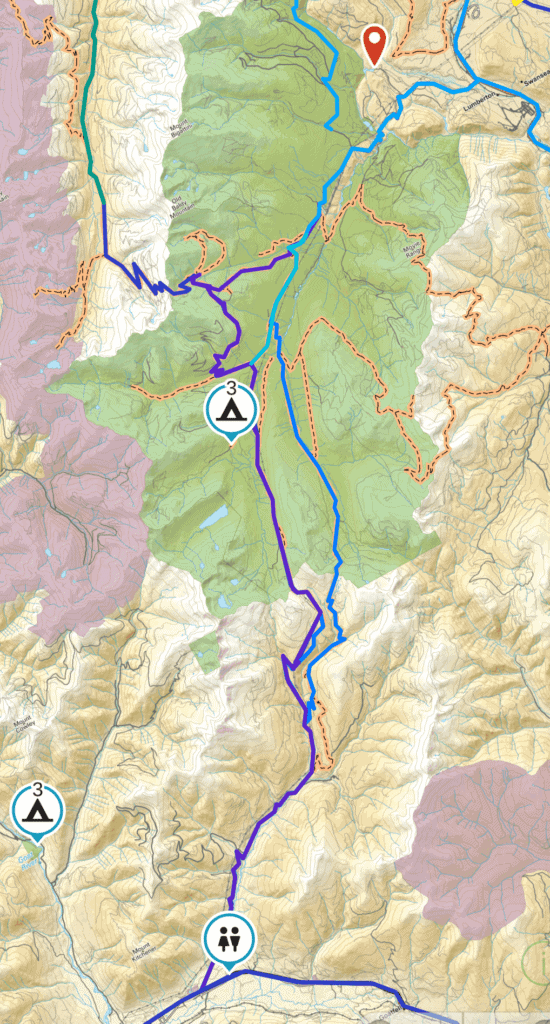 topo map of kid Creek Moyie River fsr