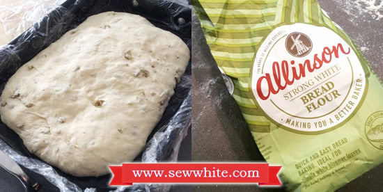 Making olive bread with Allinson strong white bread flour