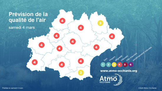 Risque de toux, maux de gorge ou des yeux : pollution de l'air ce samedi à Tarbes