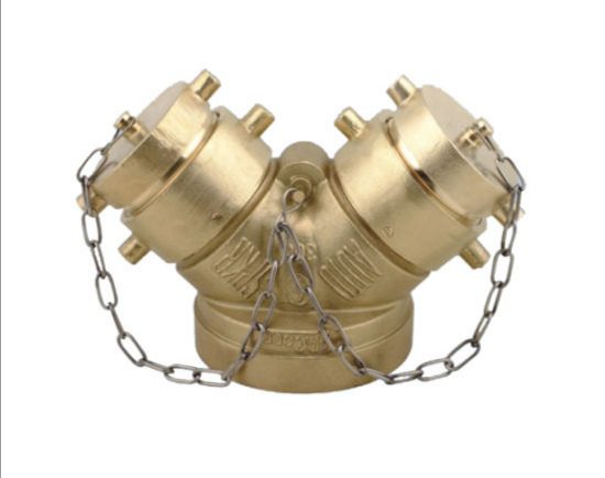 SUPPLY AND INSTALLATION Fire Department Connection: 4" x 2.5" x 2.5" "Y Type" connection ,Brass Finished UL Listed with Wall Plate, Cap & Chain C/W wafer check valve 4"/ GIACOMINI - ITALY